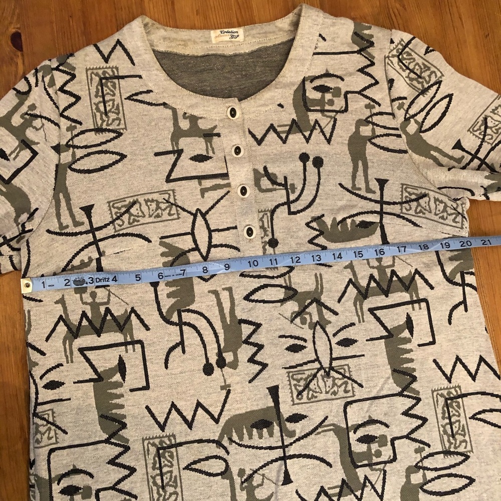 Coolest Vtg 60s Hieroglyphic Print Dress